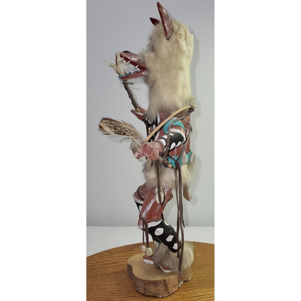 M. Nelson Wolf Kachina Doll Handcrafted Native American Folk Art Figure 16in - Picture 7 of 10